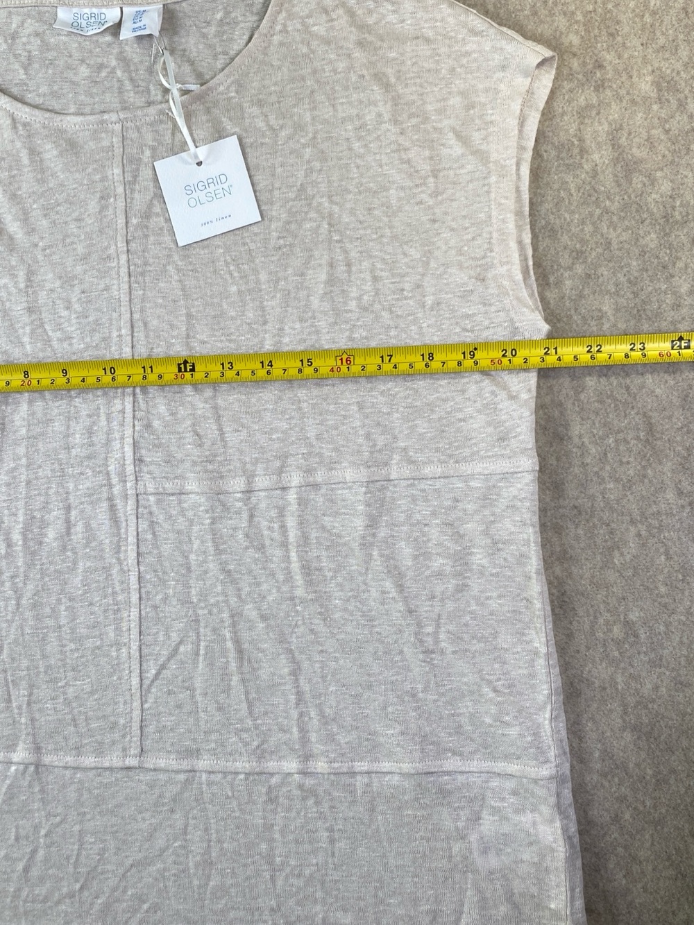 NWT Sigrid Olsen Women's Cream Cap Sleeve Top - Picture 4 of 10